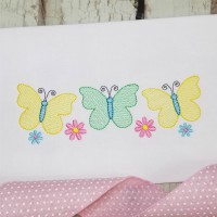 Butterfly Trio Machine Embroidery Design - Sketch Stitch